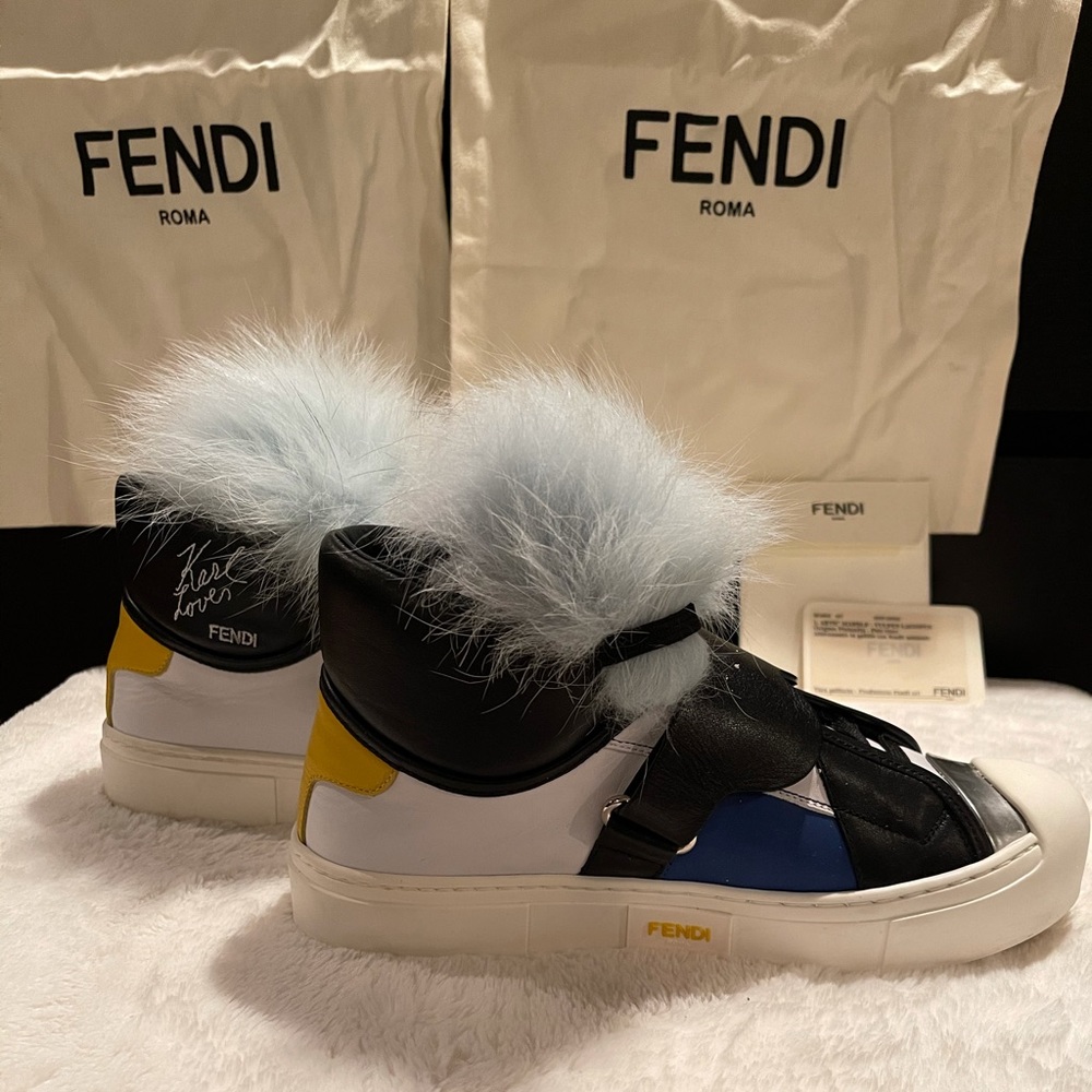 Fendi Artic Marble Fox Fur Sneakers
